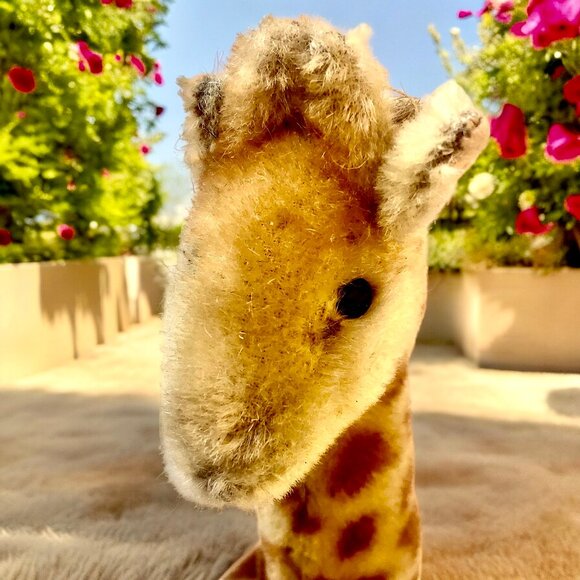 Vintage Steiff Giraffe Mohair Plush 11" Missing Button & Tag - Picture 5 of 13